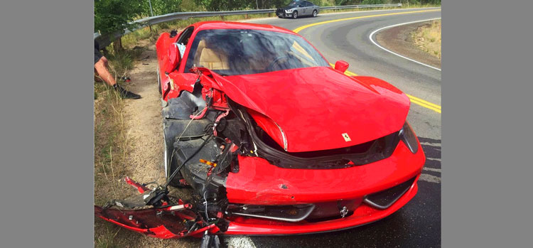 [วิดีโอ] เมื่อวัยรุ่นเมกันเช่ารถ Ferrari 458 แล้วขับซิ่งบนภูเขาจนเกิดอุบัติเหตุ
